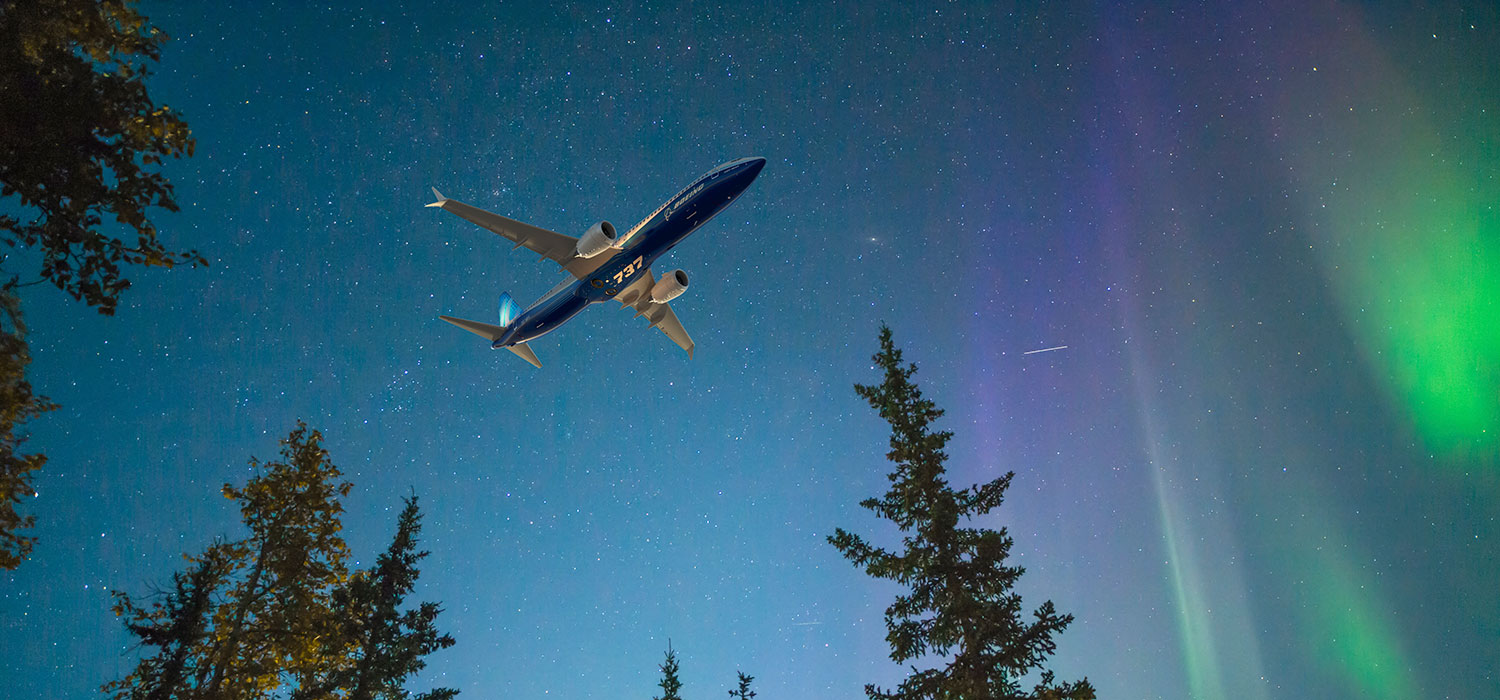 737-10 with aurora borealis