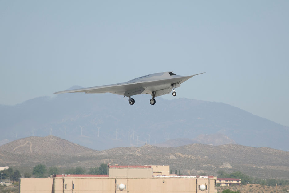 Boeing Phantom Ray Taking Off on Maiden Flight