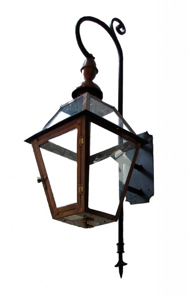 French Quarter Lantern with Church Top Finial - Mini Swan Bracket